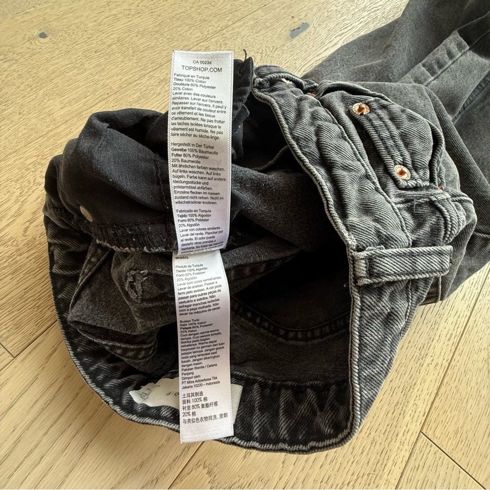 Topshop Black Denim Mom Jeans Size 26 - Picture 6 of 7